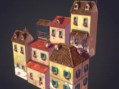 Stylized Houses LITE version 3D model