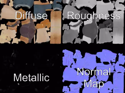 Elf Character Casual Outfit Model Pack Low-poly 3D model