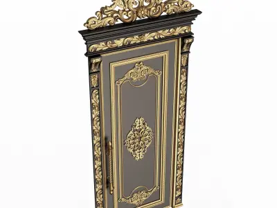 Carved Door Classic 01402 Black Low-poly 3D model