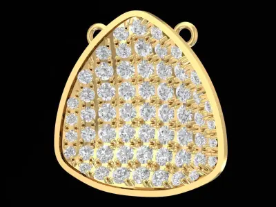Elegant Rounded Triangle Pave Pendant Design   2371 3D print model