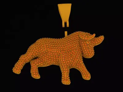 Damion Bull Locket  Bold  Elegant Luxury Jewelry Piece 3D print model