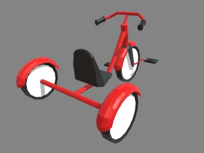 Low Poly Tricycle Low-poly 3D model