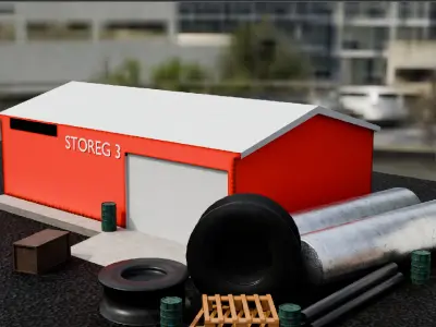 Service station 3D model