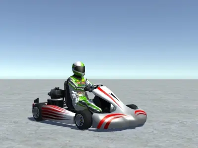 Low Poly Kart With Player 10 Low-poly 3D model