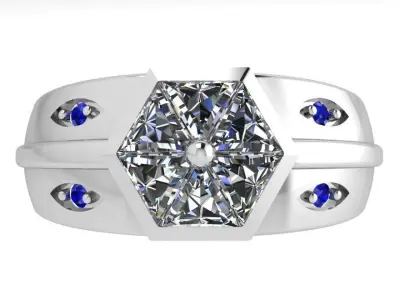 Hectagonal Fashion Ring 3621 3D print model