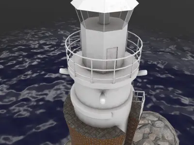 Light House Malmo Vagbrytarbank Low-poly 3D model