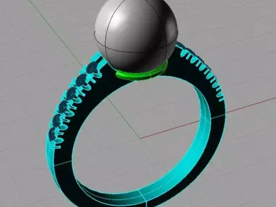 Ring perl anello perla thaiti 3D print model AP03 3D print model