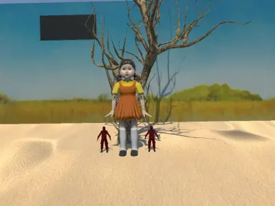 Squid Games Red Light Green Light Map High Quality Low-poly 3D model