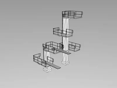Sprungbrett metal ladder 3D model