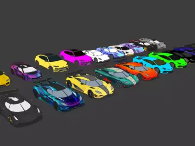 PUBG vehicles Sport Racing pack 3 4 Low-poly 3D model