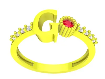 Luxury Letter G Ring 3D Jewelry Model 4368 3D print model
