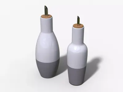 Oil and Vinegar Set Low-poly 3D model