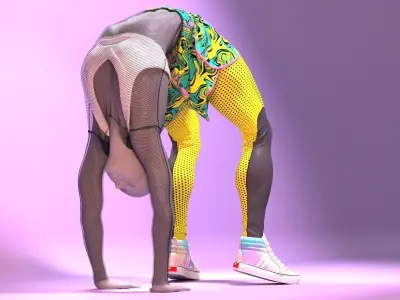 Yoga Outfit Fitted to Gen8 Body Mesh 3D model