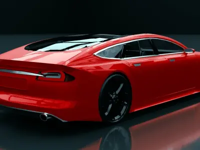 Generic Extended Wheelbase 4 Door Coupe Low-poly 3D model