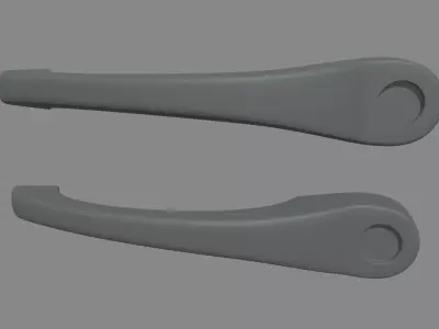 Car Door Handle 02 Low-poly 3D model