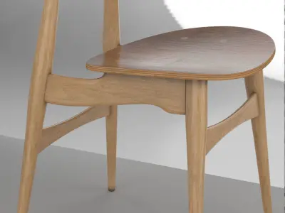 CH wooden chair Low-poly 3D model