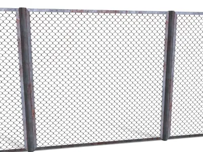 Low Poly Modular Fence 20 Low-poly 3D model