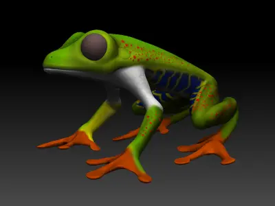 Frog red eyes Low-poly 3D model