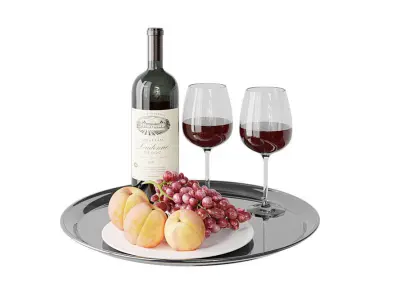 Red Wine BLENDER 3D Model Cycles 3D model