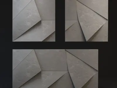 Abstract 3D Wall panel Low-poly 3D model