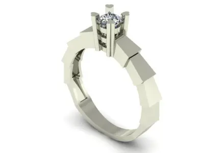 solitair ring 3D print model