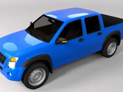 ISUZU DMAX DOUBLE CAB LOWPOLY Low-poly 3D model