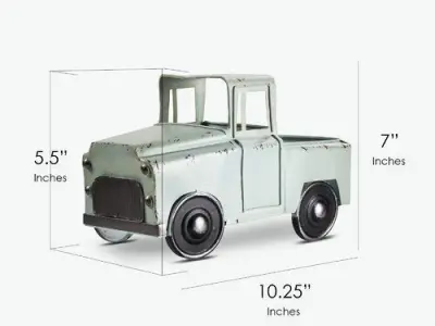 Teal Catanzaro Vintage Country Farmhouse Style Metal Vehicle 3D model