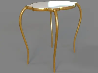 Small Flora Side Table Gold-Amber 3D model