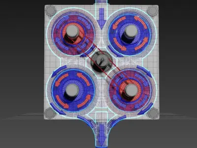 Quadro Tesla Turbine - Engine V1 - Concept 3D model