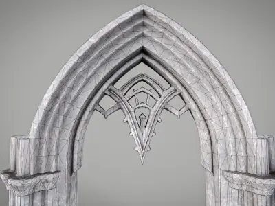 LowPoly Gothic Arc type 1 Low-poly 3D model
