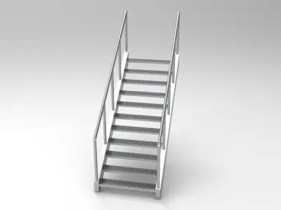 stairs metal staircase Free low-poly 3D model