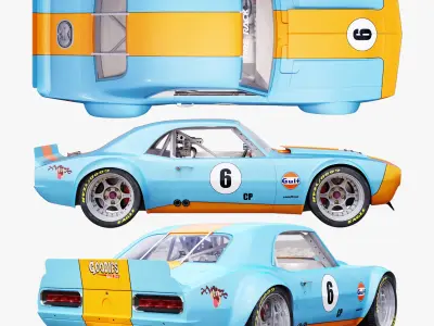 Chevrolet camaro gulf racing 1968 3D model