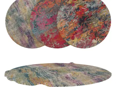 Round Rug Set 243 3D model