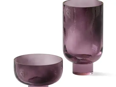 A set of colored glass vases 03 3D model