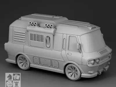 Futuristic Minibus 3D print model