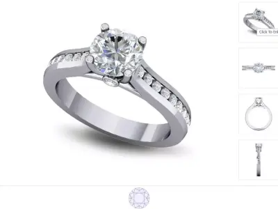 Women ring 3dm stl render detail 3D print model 9