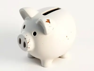 Vintage Distressed Piggy Bank Low-poly 3D model