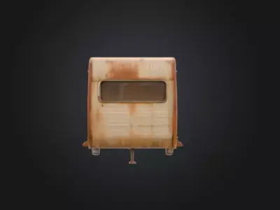 Rustic Traveler Caravan Low-poly 3D model