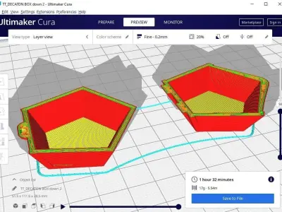 dedecahedron box with hinge  3D print model