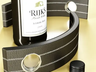 Wine Rack 4 and Red Wine Bottle 3D model