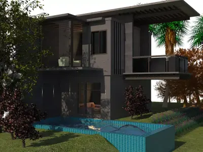 bunglow elevation  3D model