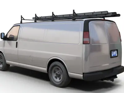Generic utility  industrial van Low-poly 3D model