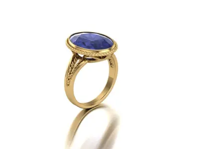 A Vision of Elegance The Oval Sapphire Solitaire Ring 3D print model