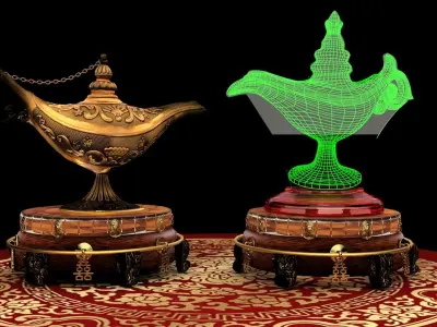 Chinese magic lamp  3D model