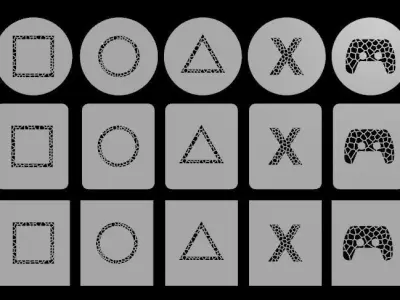 Voronoi gaming icons collection 3D print model