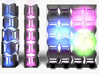 Stage Decor 19 Modular Wall Column 3D model