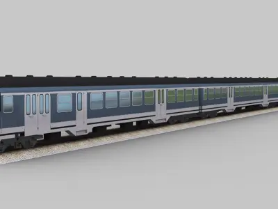 Lowpoly Train 2 japanese Low-poly 3D model