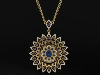 Gold Necklace Mandala 3D print model