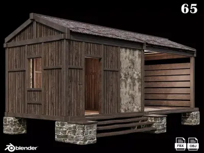 Medieval Houses 65- 4K Textures Game Ready Low-poly 3D model