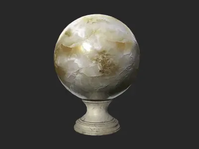 Fortune Teller White Pearl Crystal Ball Low-poly 3D model